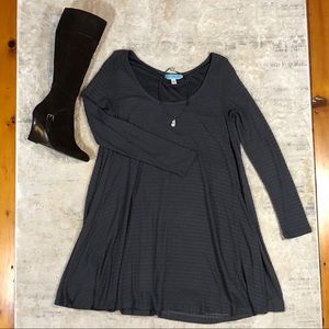 Dina Be Gray Long Sleeve Dress, Long Tunic Size M